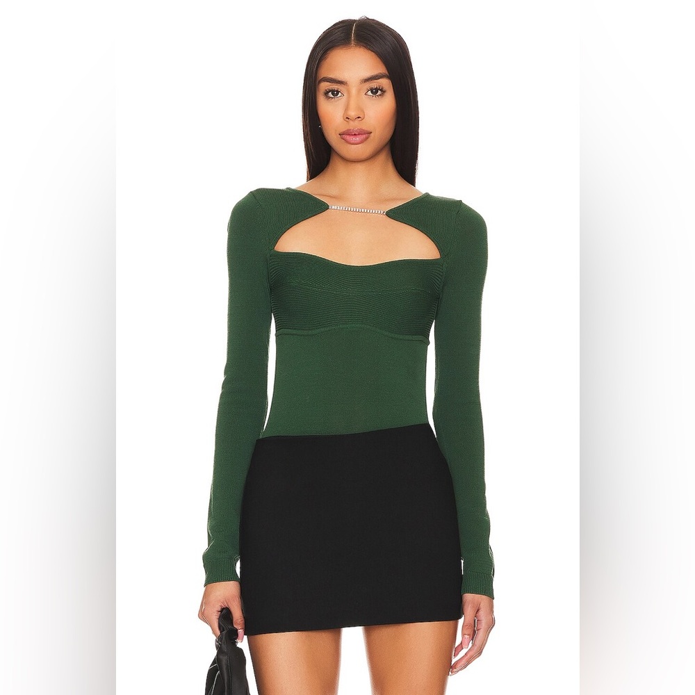 Lovers + Friends Arella Sweater Army Green S